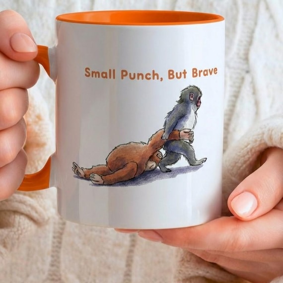 Punch Monkey Mug, Viral Baby Monkey Coffee Mug 11oz 15oz, Funny Meme Animal Gift for Coworker Friend, TikTok Trend Christmas Mug