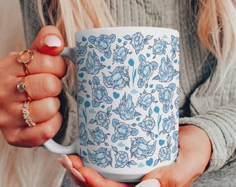Floral Penis Mug Hidden Penis Cup, Funny Adult Humor Sexy Coffee Mug, Naughty but Classy Gag Gift for Her Bestie Wife Coworker 11oz/15oz