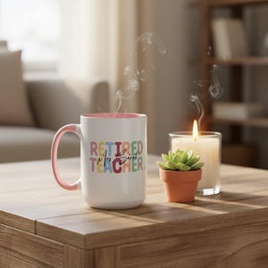 Personalisierte Tasse mit Nährwertangaben für pensionierte Lehrer, individuelle Kaffeetasse zum Ruhestand Bild 8