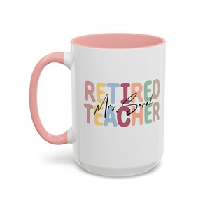 Personalisierte Tasse mit Nährwertangaben für pensionierte Lehrer, individuelle Kaffeetasse zum Ruhestand Bild 3