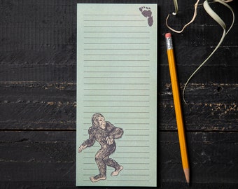 Sasquatch Grocery List Pad for Fridge - Bigfoot Notepad for Refrigerator - Notepad with Magnet - Fridge Notepad