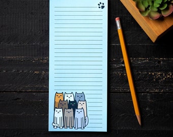 Cat Grocery List Pad for Fridge - Notepad for Refrigerator - Notepad with Magnet - Fridge Notepad