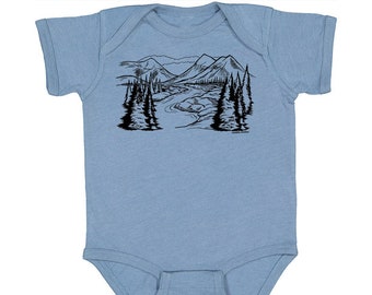 Mountains Baby Bodysuit - Baby Shower Gift - Baby One Piece