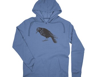 Arsmt Hooded Hoodies Long Sleeve Pullover Red-Eyes Crow for Male Arsmt Hooded Hoodies Long Sleeve Pullover Red-Eyes Crow for Male