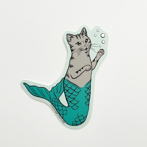 Purrmaid Sticker - Cat Mermaid Decal