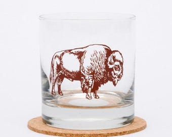 SALE! Slightly Irregular BISON Whiskey Glass