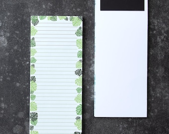 Monstera Magnetic Grocery List Pad: Plant Lover Refrigerator Notepad - Stocking Stuffer