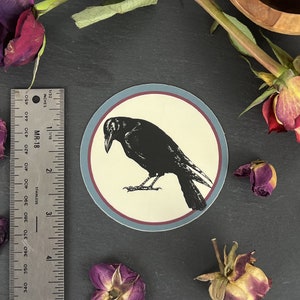 Crow Badge Sticker for Water Bottle - Raven Decal
