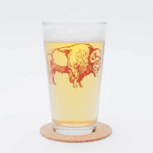 Bison Pint Glass - Slightly Irregular
