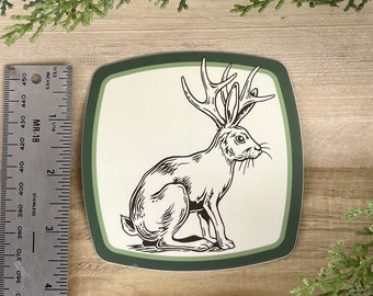 Jackalope Badge Sticker - Vinyl Sticker - Western Decal