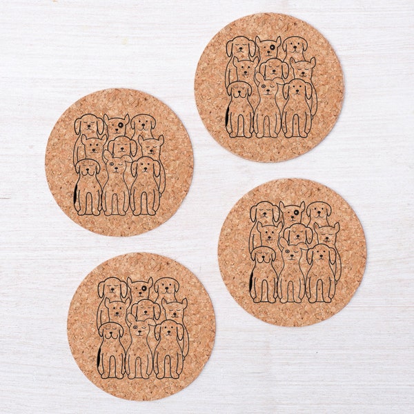 Dog Cork Coasters