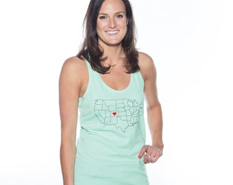 Colorado State Pride Tank Top - Fitted Women's Tank - Map - Home Sweet Home