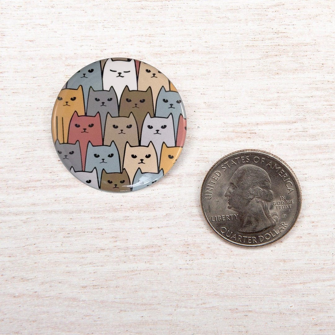 Cat Lover Pin: Colorful Cats Button, 1.25 Inch - Etsy