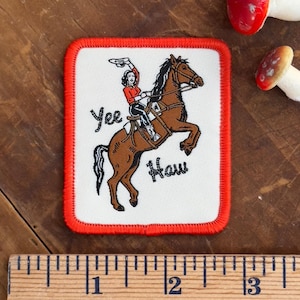 Western Cowgirl Patch - Iron-On Rodeo Jacket or Hat Accent