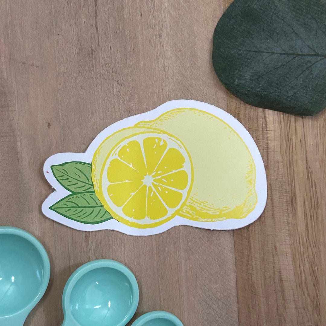 Lemon Sticker - Waterproof & Scratch Proof Food Decals - Etsy