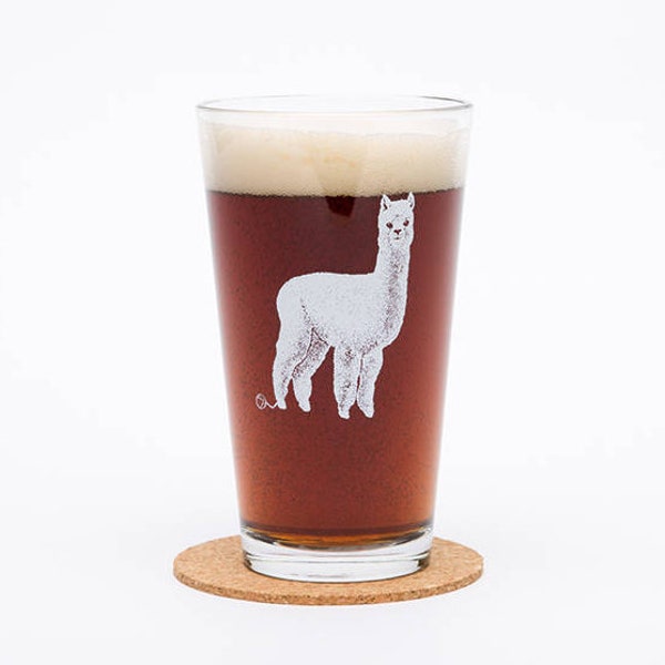 Llama Beer Glass - Alpaca Beer Mug - Housewarming Gift - Craft Beer Glasses - Llama Pint Glass - Beer Glasses