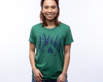 SALE!! Discontinued- CAMPING Unisex Graphic Tee - Gift for Men or Women - Nature T-Shirt - Forest T-Shirt - Unisex