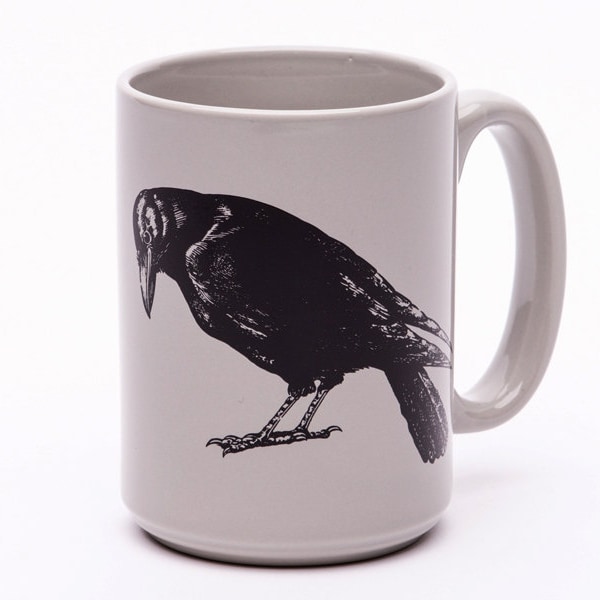 CROW Mug (ceramic) - Raven Mug - Coffe Cup - Grande Mug - Coffee Mug