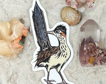 Colorful Roadrunner Vinyl Sticker: Desert Bird Decal