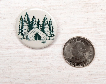 Camping Pinback Button - 1.25&quot;