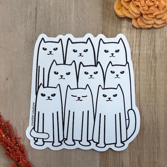 Cat Lover Sticker: Matte Vinyl Decal for Laptop or Water Bottle