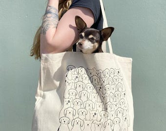 Dog Lover Cotton Tote Bag - Spacious, Durable, Eco-Friendly