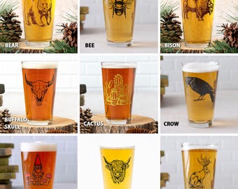 組み合わせ自由のパイントグラス4個セット - Etsy 日本