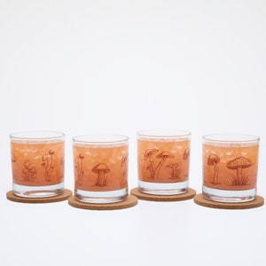 Mushroom Rocks Glass Fall Decor Whiskey Glasses image 6