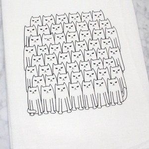 Cat Kitchen Towels Cat Gift Flour Sack Tea Towel image 3