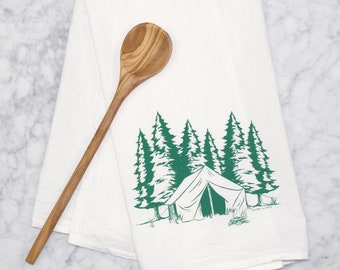 Camping Flour Sack Tea Towel - Forest Kitchen Towel