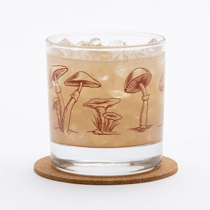 Mushroom Rocks Glass Fall Decor Whiskey Glasses image 2
