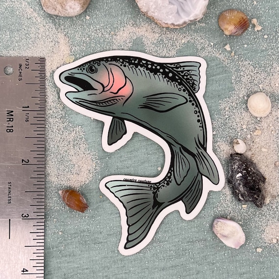 Trout Sticker for Water Bottle Decal Vinyl Fishing Laptop