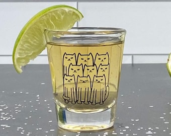 Cat Shot Glass: Funny Kitty Barware - Dishwasher Safe