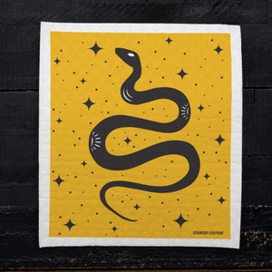 Snake Swedish Dish Cloth - Eco-Friendly & Biodegradable - Sustainable Kitchen - Desert Decor - Serpent Decor - Housewarming Gift