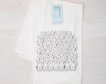 Slightly Irregular Dog Flour Sack Towel