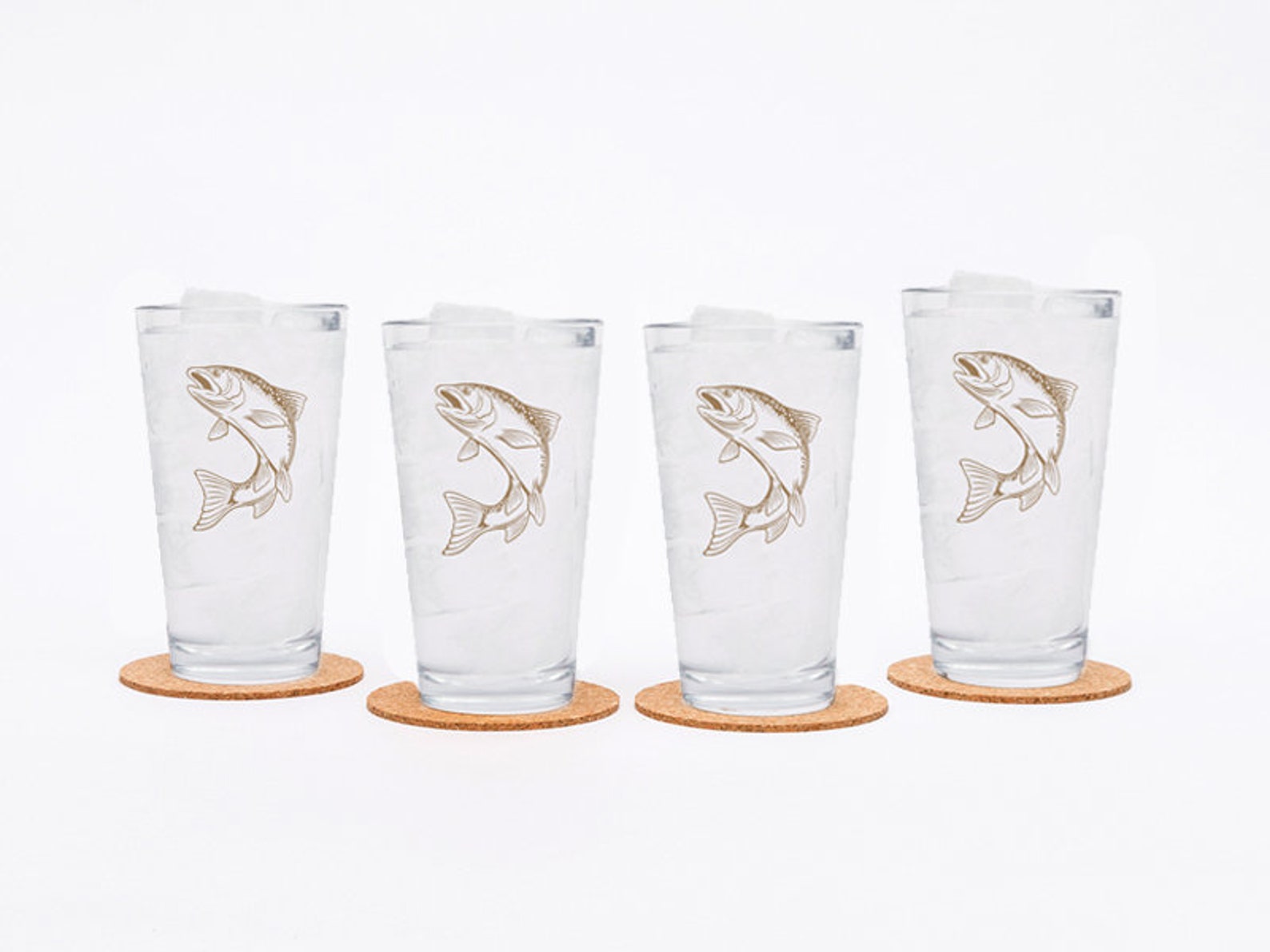 Fishing Beer Glass Trout Pint Glass Beer Lovers Gift Gift Etsy