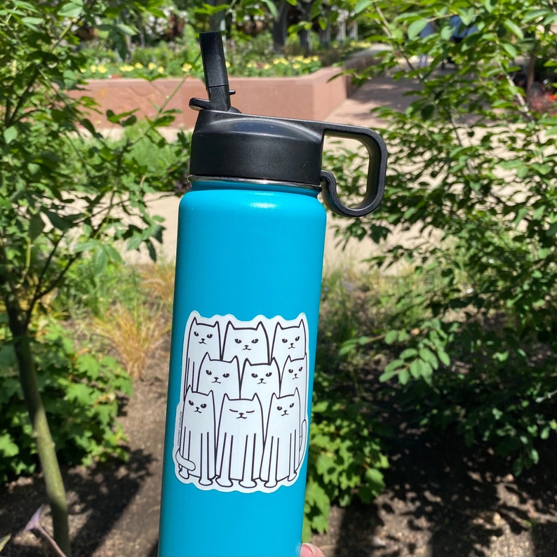 Cat Sticker for Water Bottle Decal Vinyl Kitty Laptop Etsy