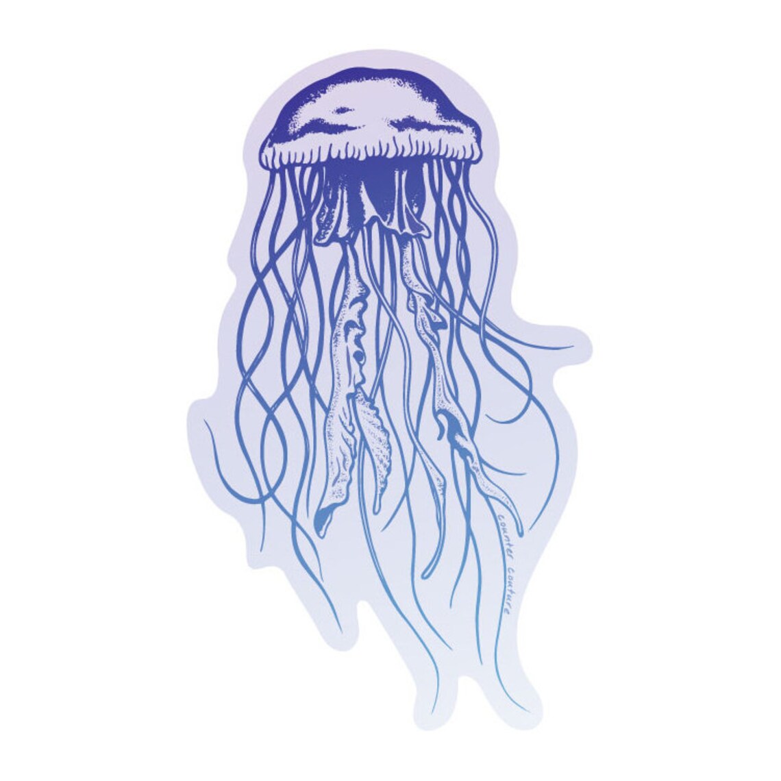 Jellyfish Sticker for Water Bottle Decal Vinyl Sea Jelly Etsy
