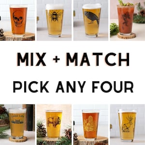 Mix and Match Pint Glasses Set of Four