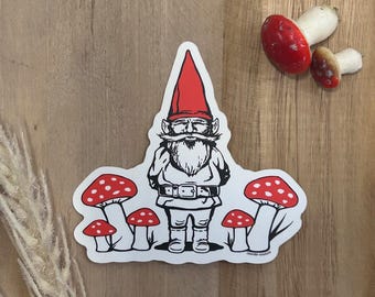 Garden Gnome Vinyl Sticker: Funny Laptop Decal - 3.5"
