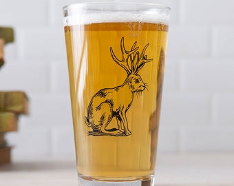 Jackalope Beer Pint Glass - Funny Pint Glass