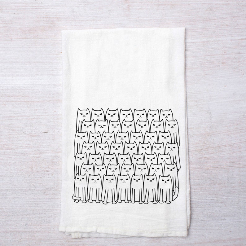 Cat Kitchen Towels Cat Gift Flour Sack Tea Towel image 2