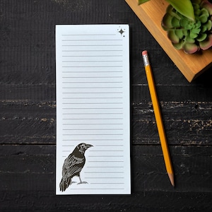 SALE! Slightly Irregular Raven Crow Grocery List Pad for Fridge