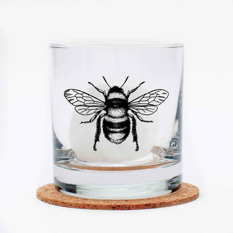 Honey Bee Whiskey Glasses Bee Rocks Glass Housewarming Gift Etsy