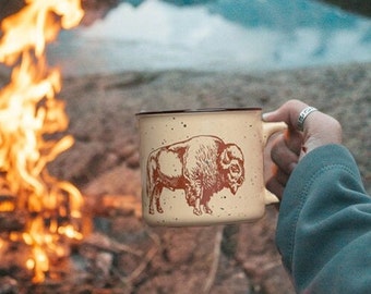 Bison Ceramic Coffee Mug - Speckled Mug