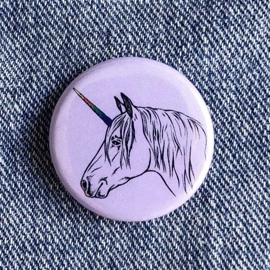 Unicorn Button Pin Etsy