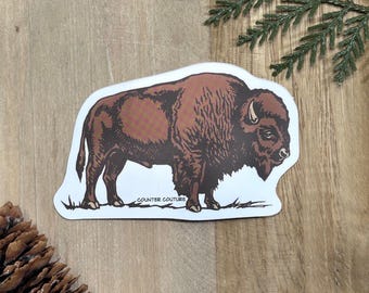Bison Decal: Weatherproof Vinyl Sticker - Water Bottle or Laptop