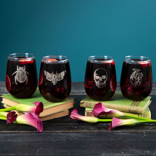 Gothic Wine Glasses Etsy