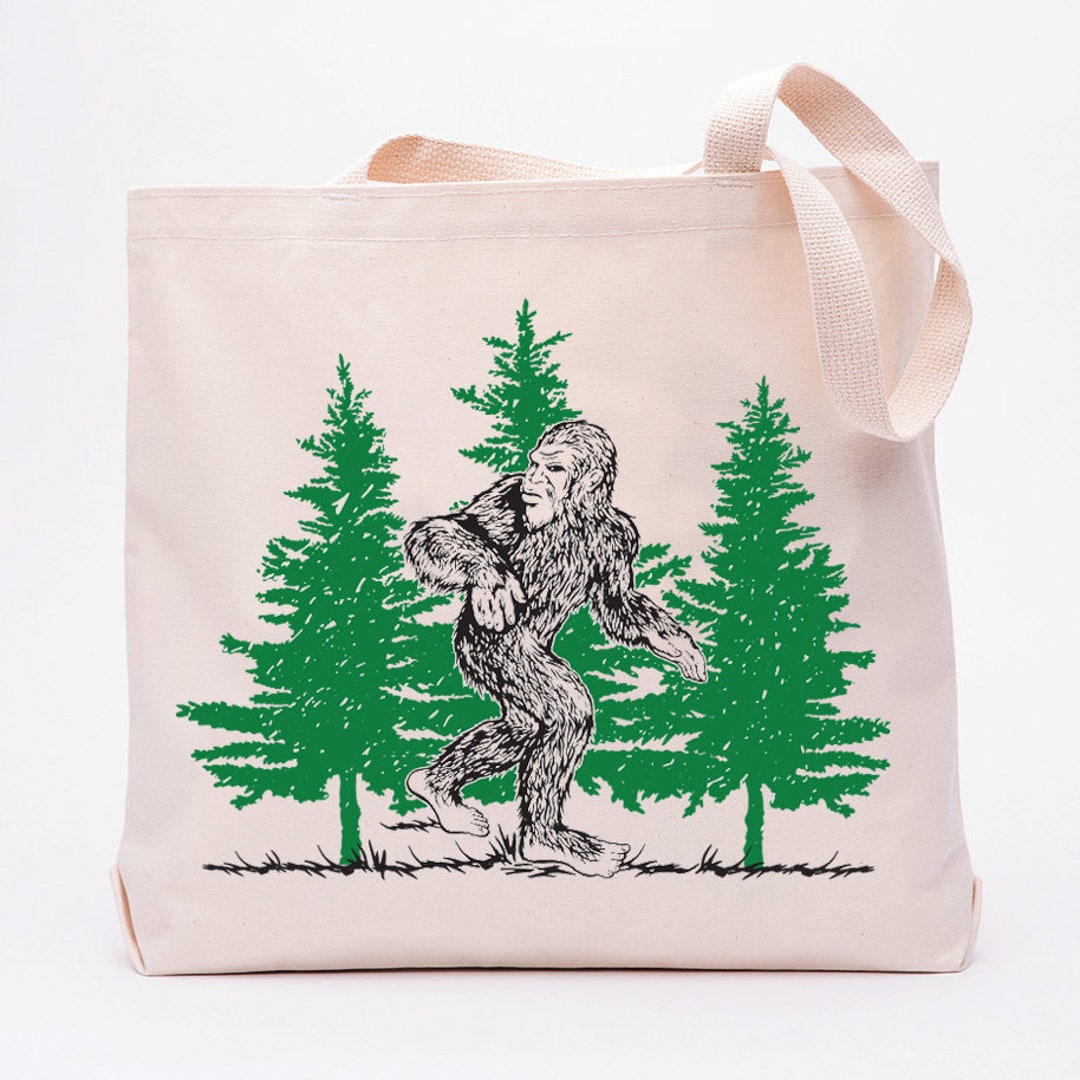 Bigfoot Blue Pattern Print Leather Tote Bag main image 0
