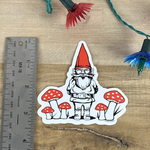 Garden Gnome Vinyl Sticker: Funny Laptop Decal - 3.5&quot;